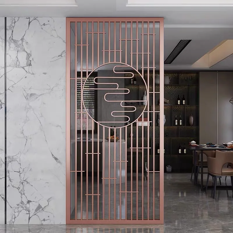 2020 newest 250cm metal iron stainless steel decoration golden divider partition panel