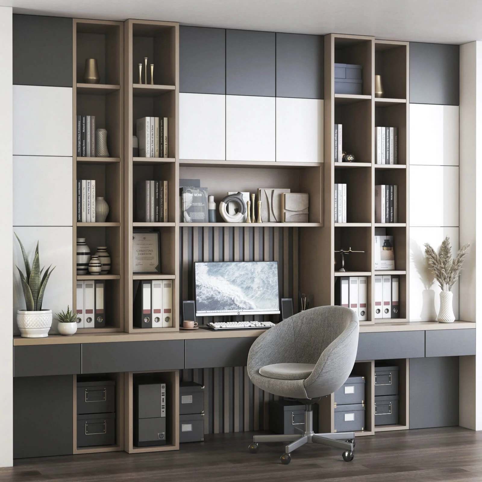 PA home furniture custom modern wooden bookshelf study room cabinet bookcase