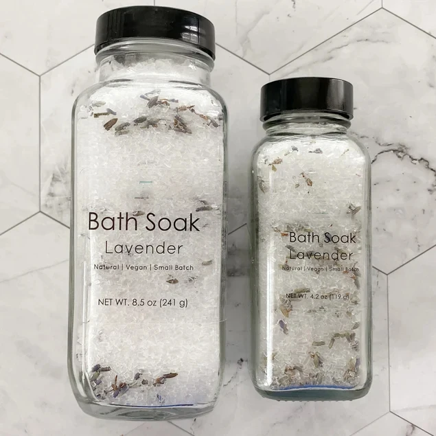 Custom Bottle Container Bath Salts Soak Natural Scented Pink Himalayan Dead Sea Bath Salts Epson With Flowers