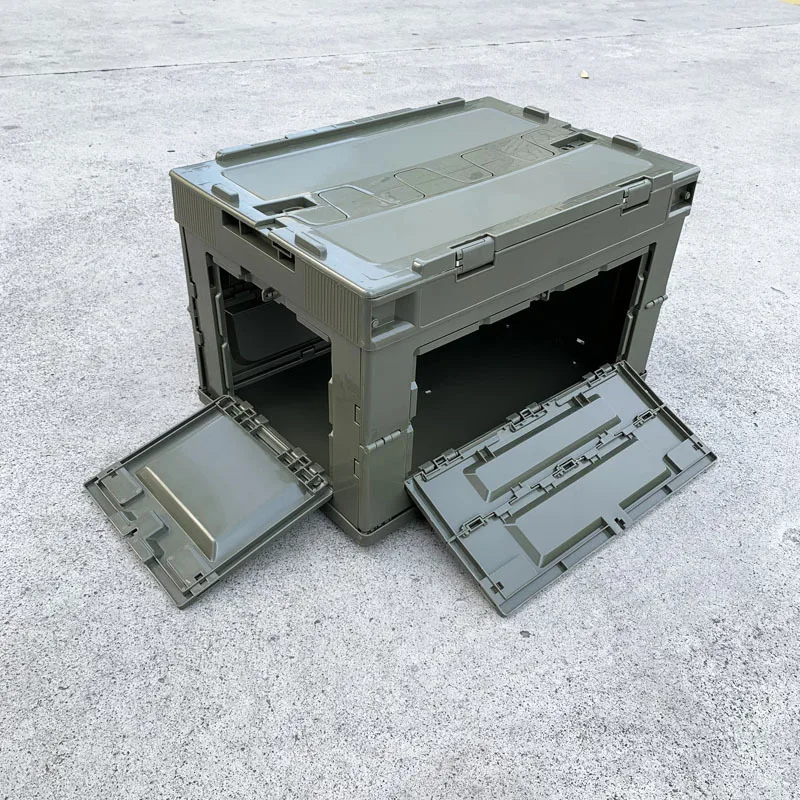 50L Large Capacity Camping Storage Box PP Plastic Folding Camping Box with Outdoor Courtyard Storage Car Box