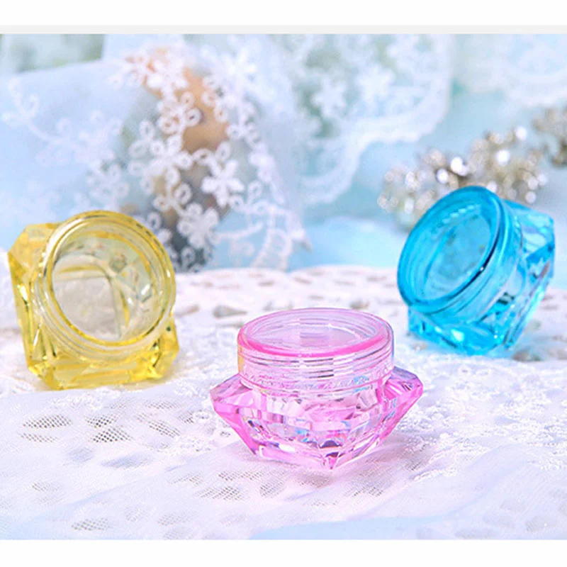 Cosmetic Sample Empty 3g 5g Container Plastic Cosmetic Pot Jars Rhomboid Makeup Jars Bottles for Eye Shadow
