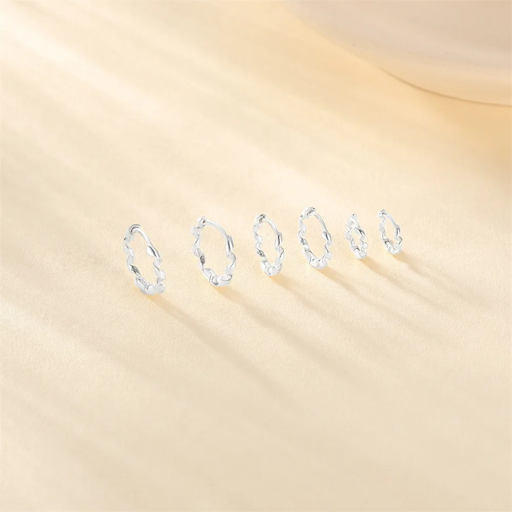 Hot selling new INS earrings S925 sterling silver round twisted line ear buckle earrings