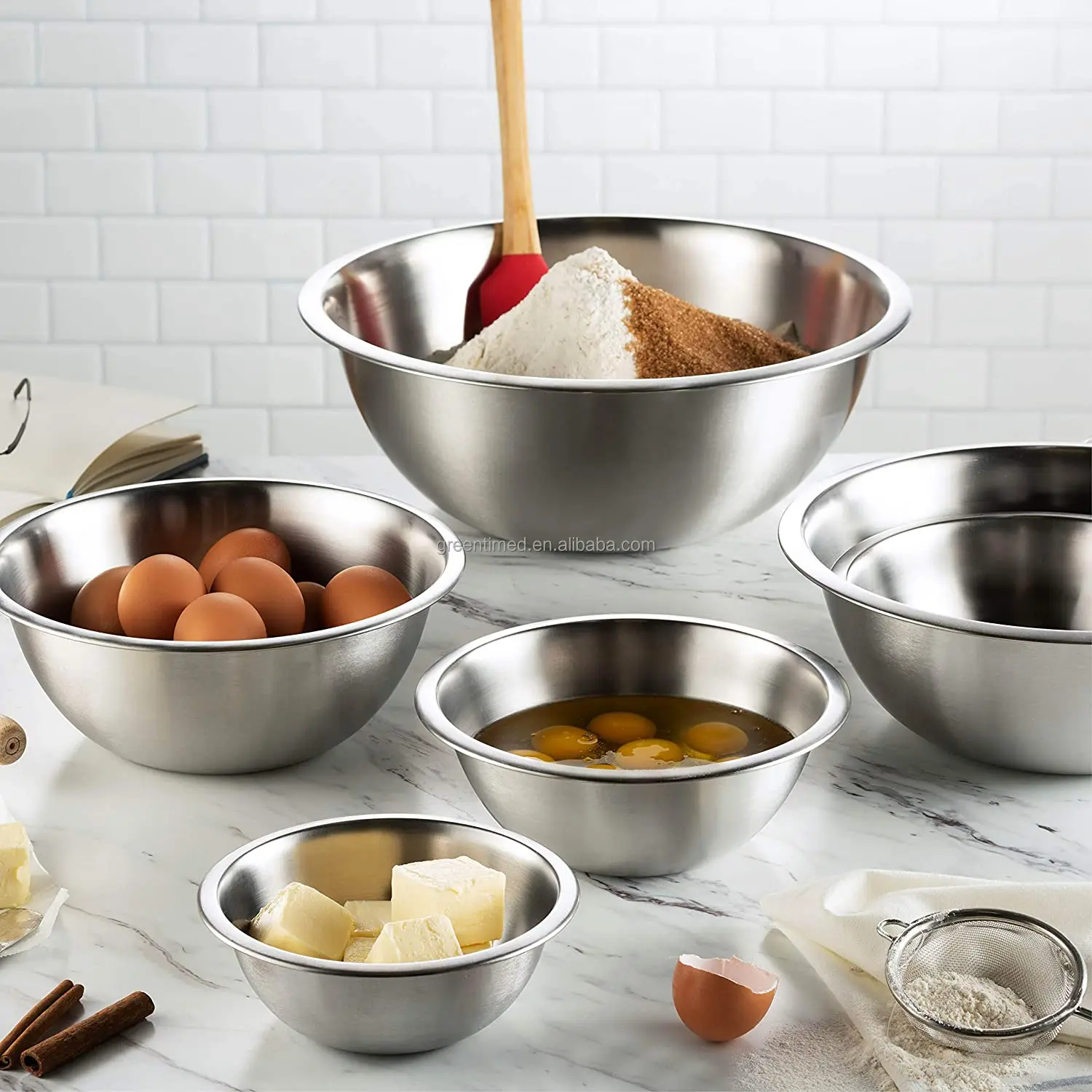 Stainless steel mixing bowl (6-piece set) Stainless steel mixing bowl set
