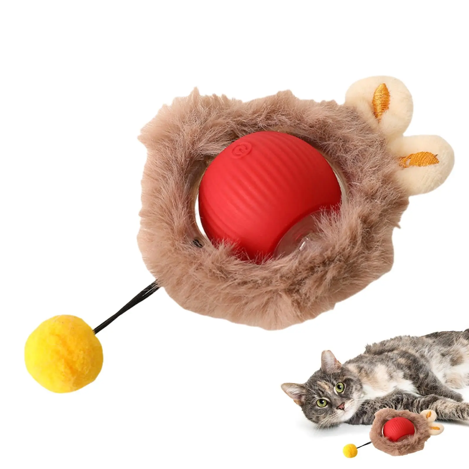 ZMaker 2024 New Automatic Cat Toy Ball USB Charger Electric Smart Dog Ball Silicone Interactive Cat Toys Rolling Ball