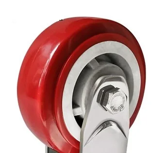 Industrial castor wheel 8 inch 200mm stainless steel swivel caster with double bearing with brake