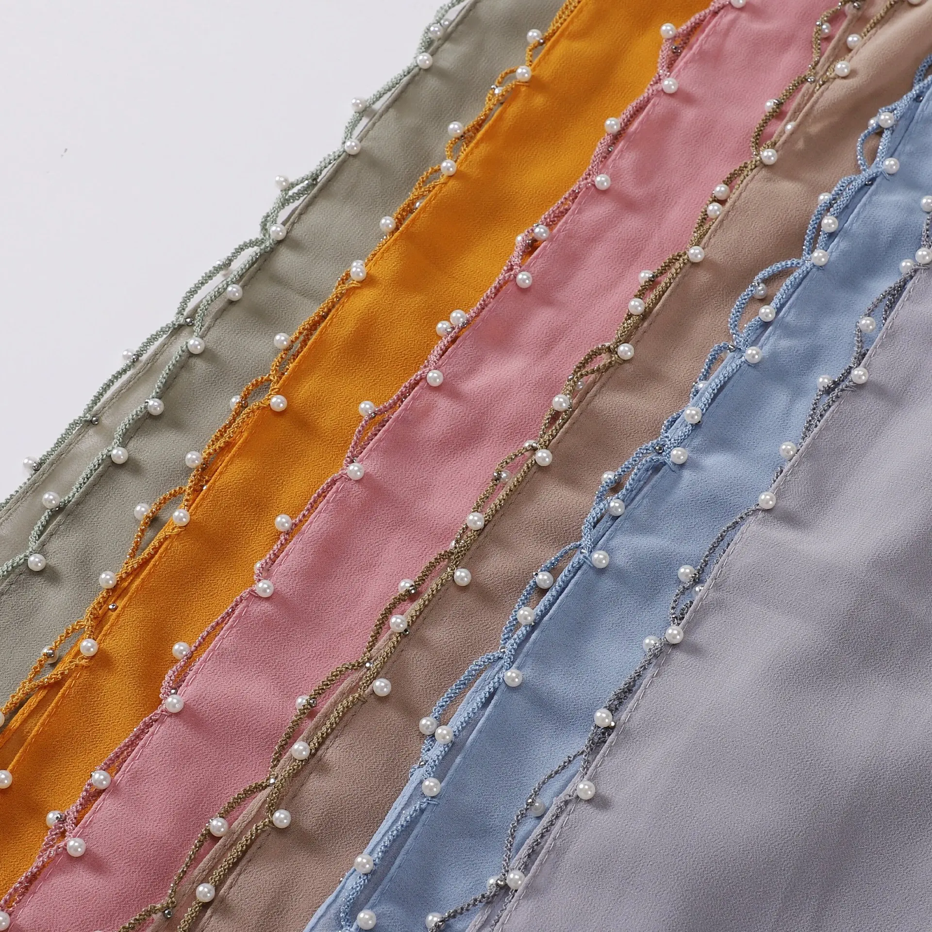 Summer chiffon Pearl Chiffon Hijab Muslim hijabs with pearls Fashion Malaysia Indonesia Tudung