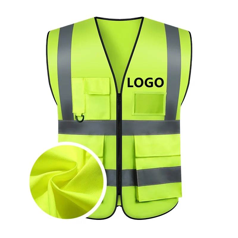 High Visible Vest Industrial Safety Vest Multiple Pockets snv15 100% polyester with CE EN20471&ANSI Standard ANT5PPE