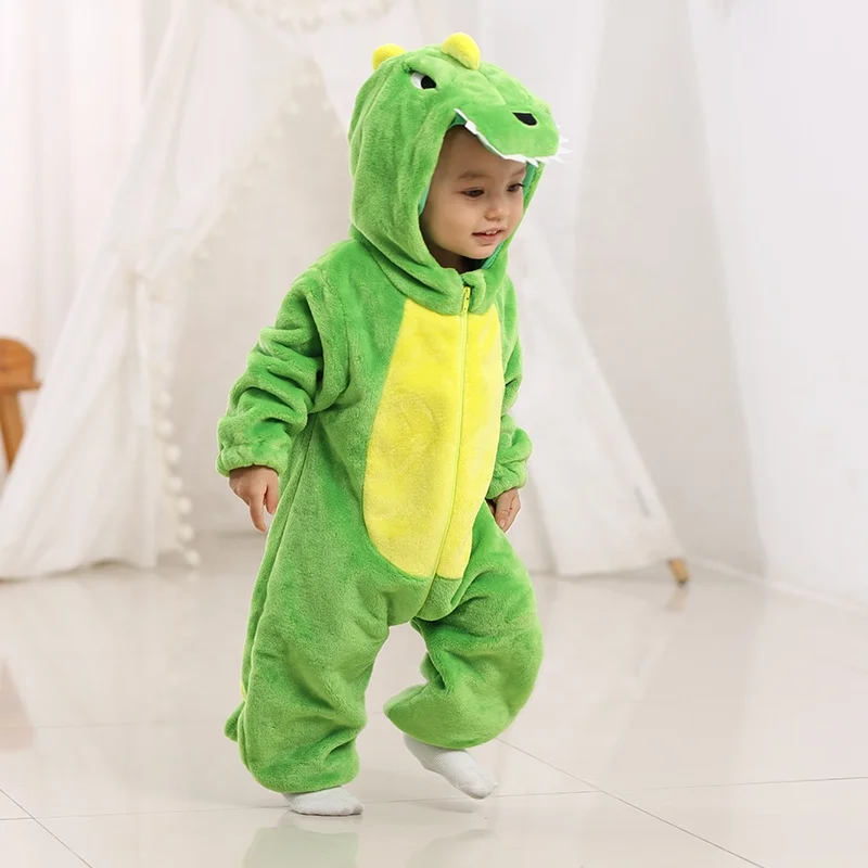Children Green Shark And Dinosaur Rompers Baby Cute Clothes Girls Jumpsuit Overalls