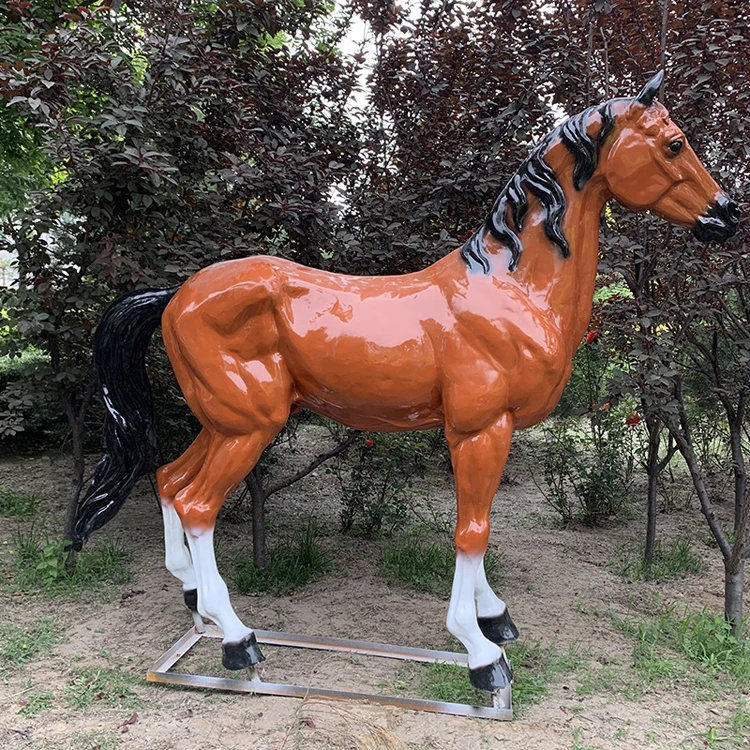 Factory hot sale fiberglass life size horse statue