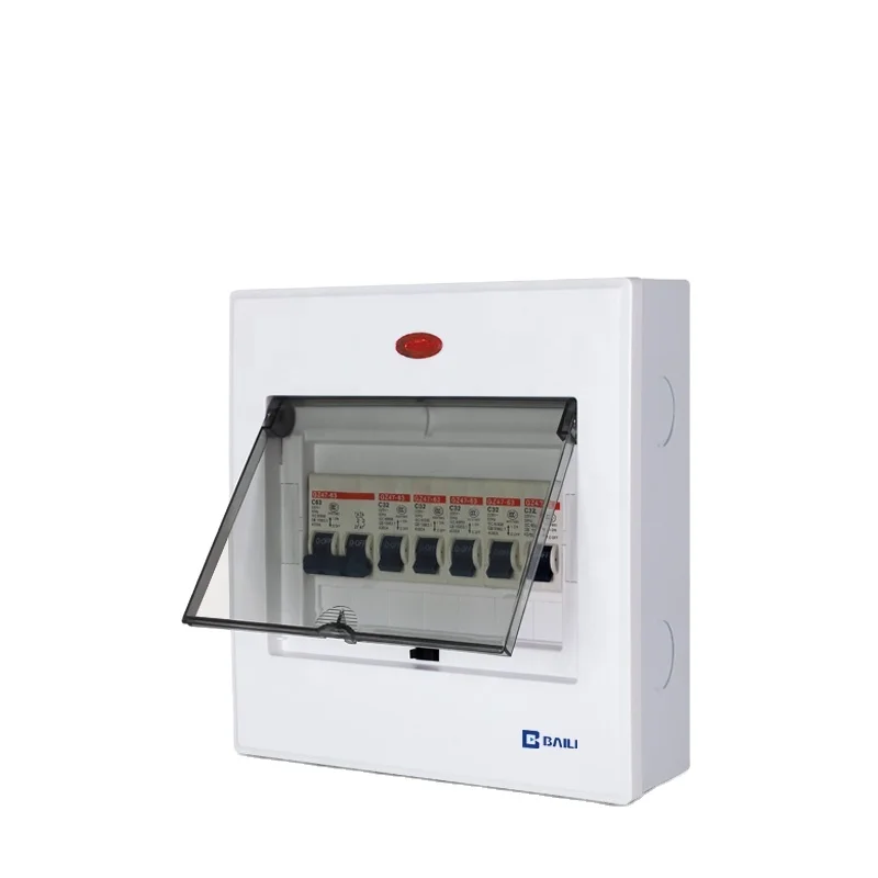 BAILI V8 7way Surface mounting Metal  bottom plastic cover with indicator light MCB box Distribution Box
