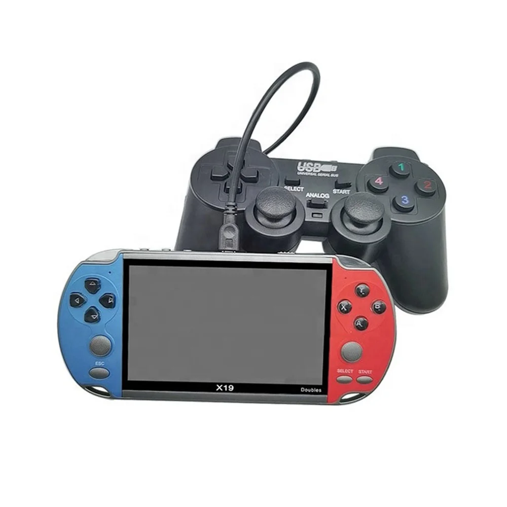 Wholesale Price X19 Support TF Card 4.3 inch Portable Video Handheld Game Console Player Built-in 10000 Games With Controller