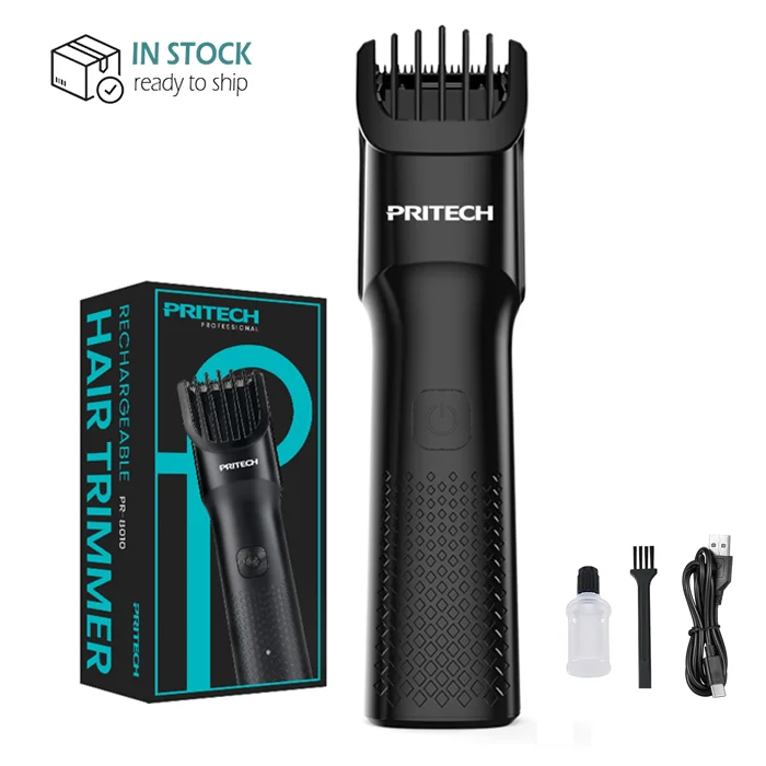 PRITECH new design cordless hair trimmer Stainless steel cutter rechargeable hair clipper