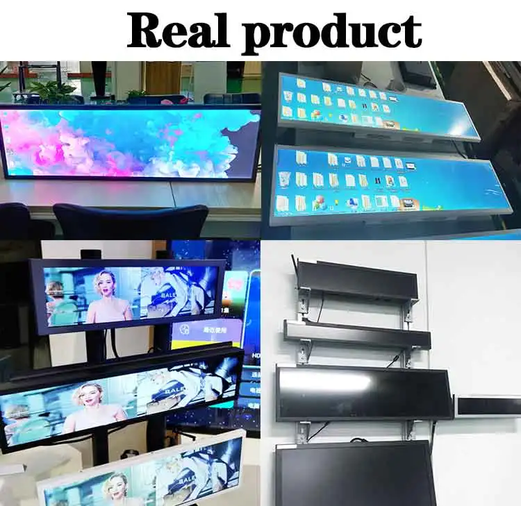 VETO Ultra Thin Advertising Screen 23.1 24 29 35 Inch Stretched Bar Digital Signage For Bus Station