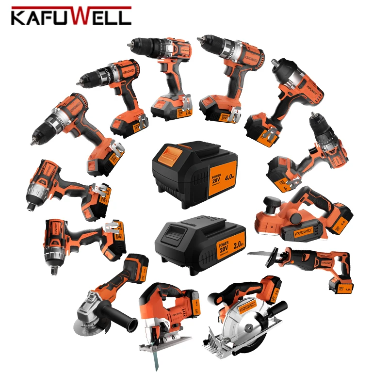 KAFUWELL PA4501HB-W-4D-1 Cordless Drill Set Impact Drill Power Drill Set With 4.0AH Lithium Ion Batteries And 1 Charger
