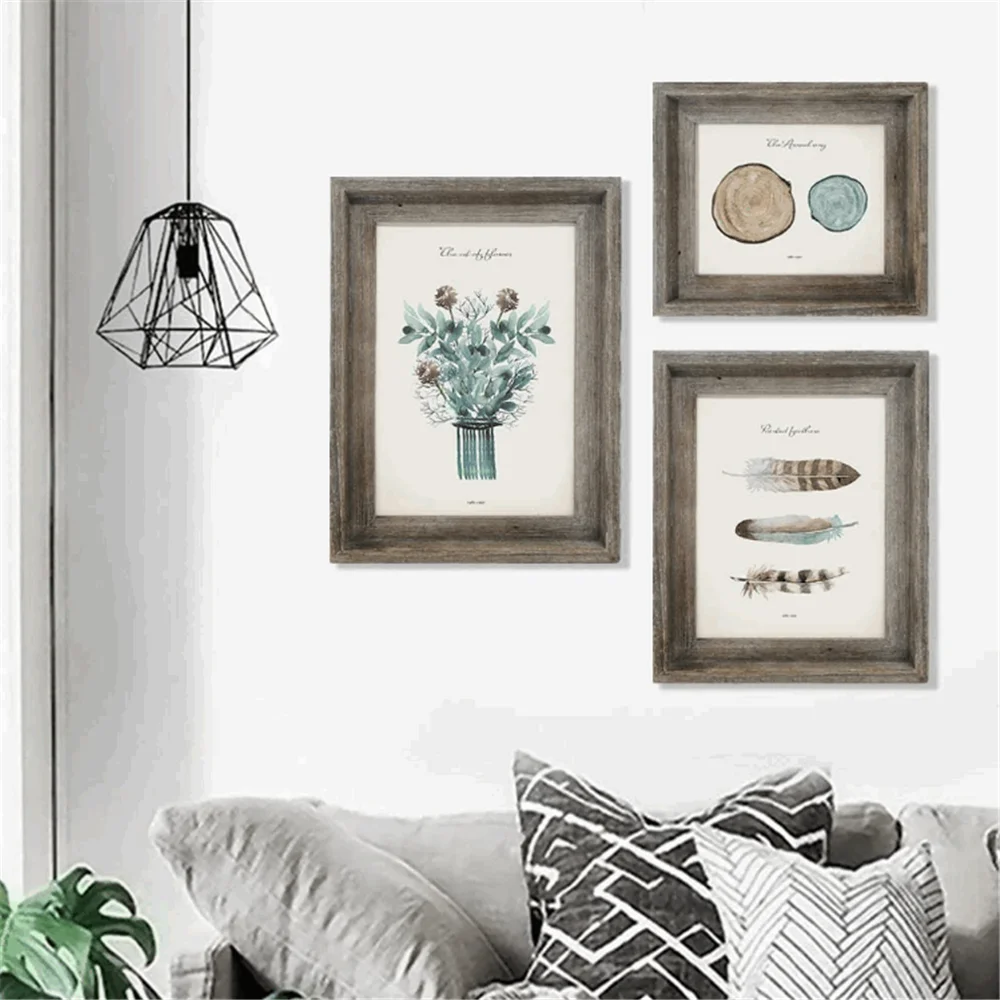 Shabby chic design gray-toned barnwood 11x14 wall mountable home decor hot sale custom frames photo wooden wall