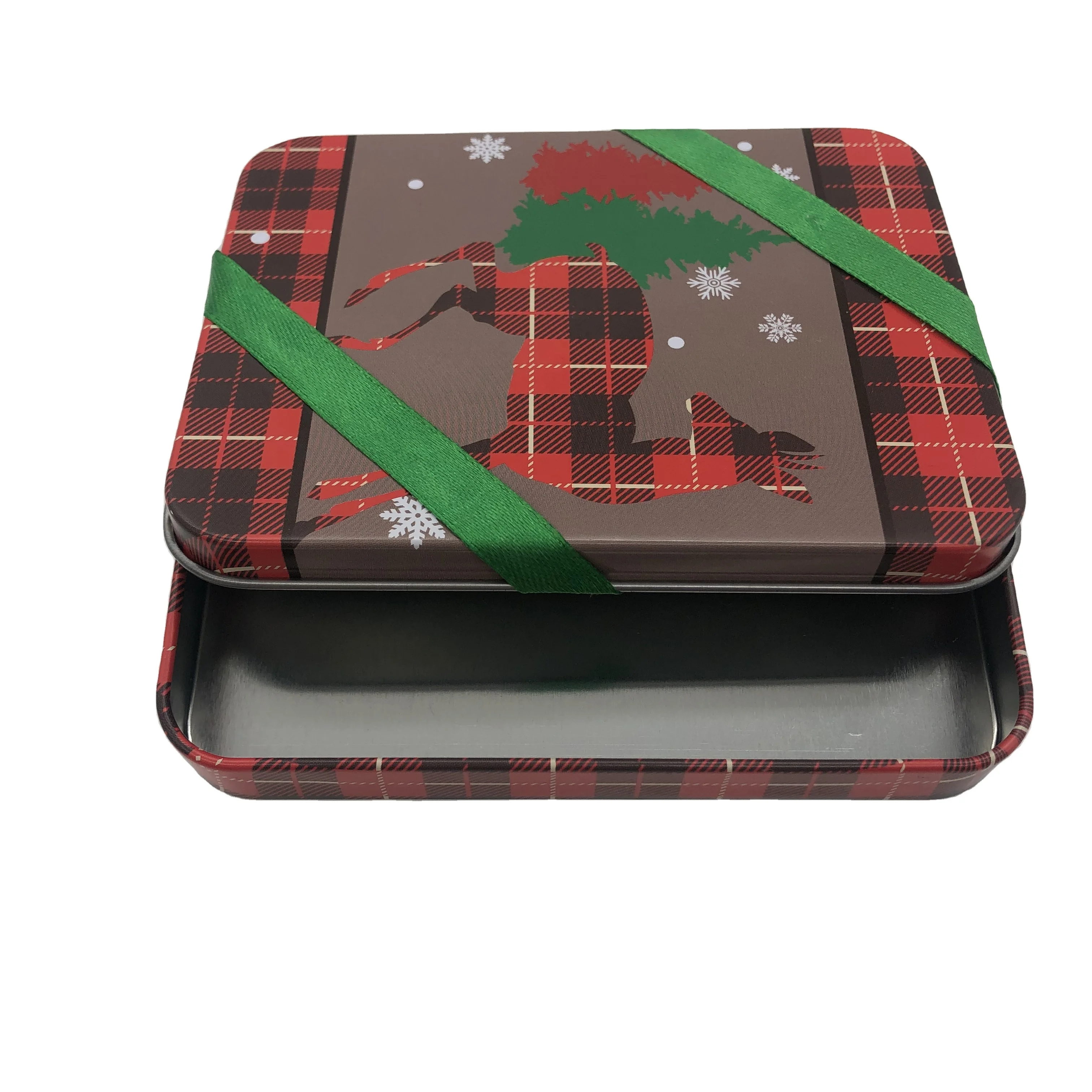 Custom Tinplate Metal Type Gift Square shape cake tin box