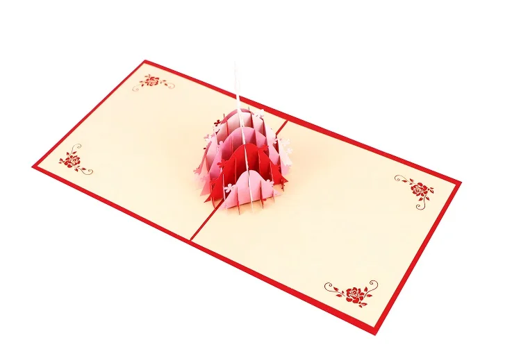 WINPSHENG Customizable  3d pop up all occasion greeting cards quinceanera invitations hochzeitskarte