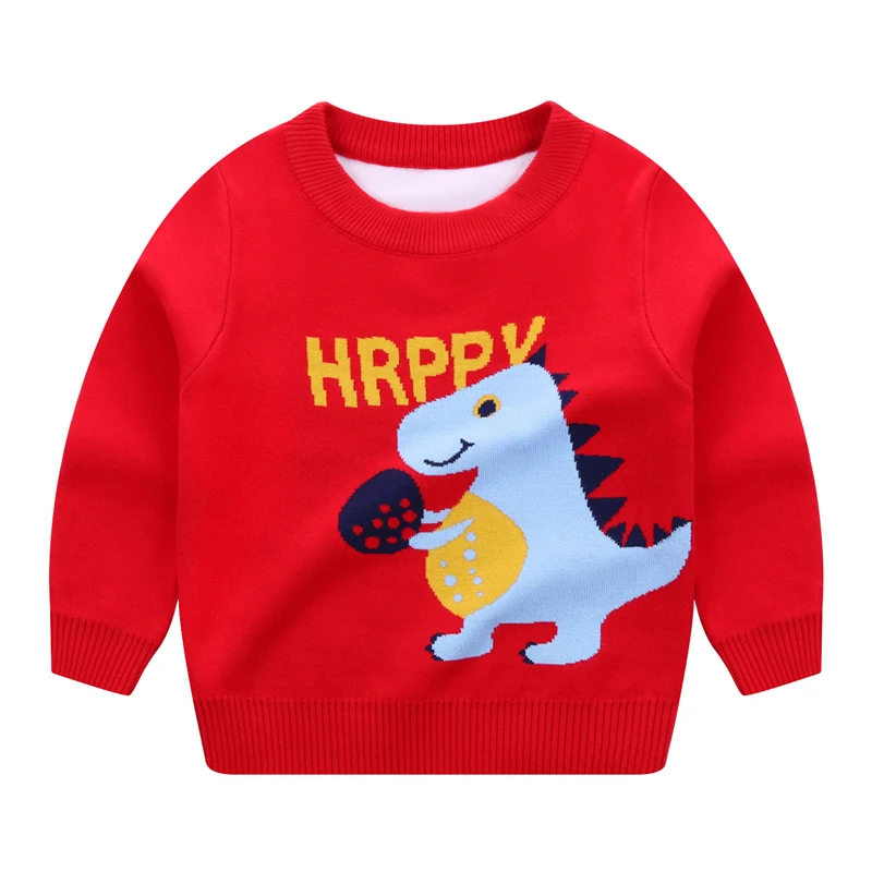 
Customization Animal Letter Cartoon Pattern Design Cotton O-Neck Pullover Long Sleeve Boy Knitted Sweater From China Supplier 