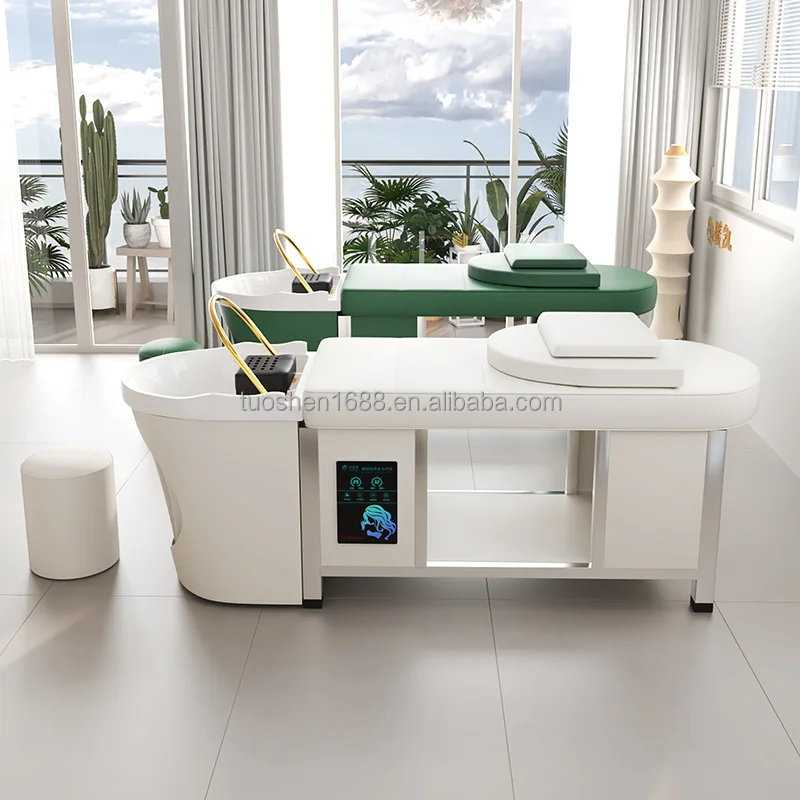 2024 new Head spa equipment beauty salon furniture thai hair washing steam bowl water circulating massage Shampoo bed
