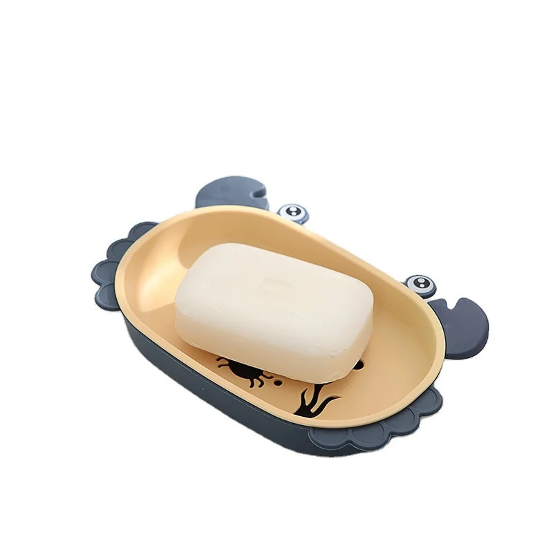 Cute Cartoon Shape Household Soap holder Plastic Double Layer Soap Dish Holder for Bathroom