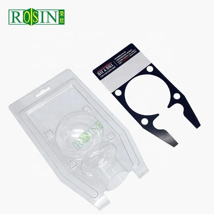 custom design PVC pet plastic slide blister card packaging clear clamshell packaging for golf ball with cardboard