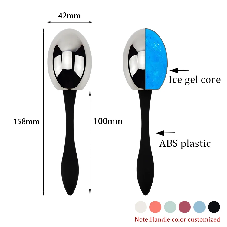 Фирменный массажер для лица с холодным массажным роликом охлаждающие шарики красоты овальной формы