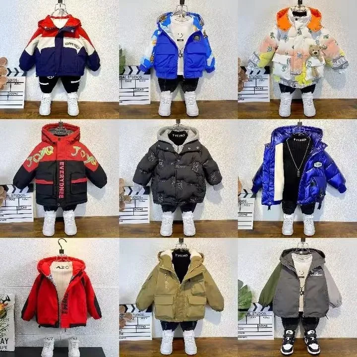 Winter Coats for Girls Hooded Waterproof Floral Printed Kids Toddler Warm Snow Jacket Children Down Jacket Cartoon Standard