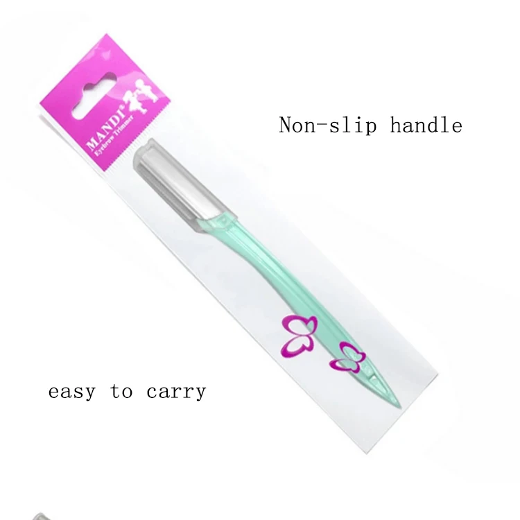 Professional Safety  Women Portable Plastic Stainless Steel Blade Shaping Eyebrow Knife