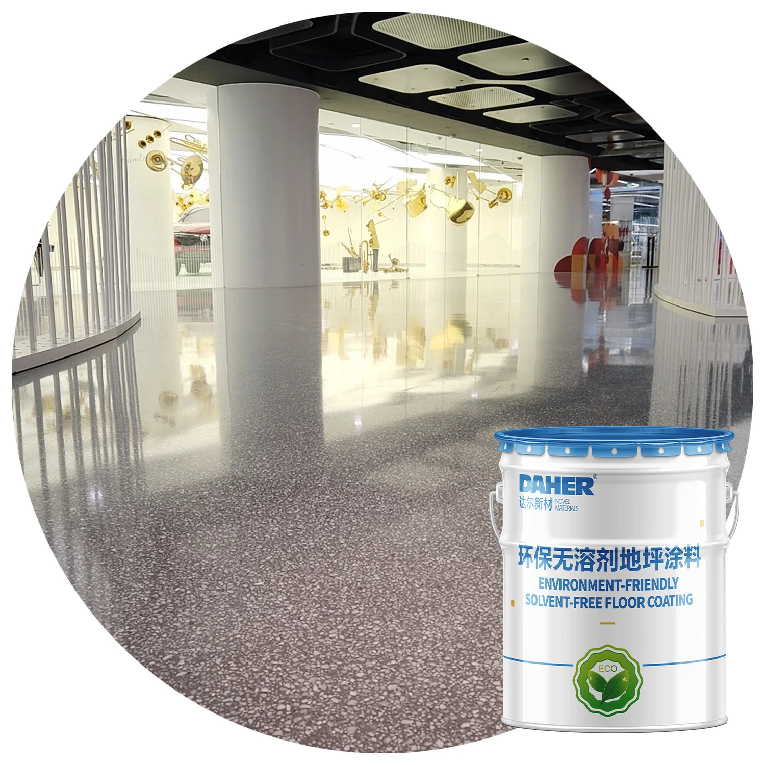 Epoxy Floor Coating Colorful Resin Flakes Marble Effect Paint