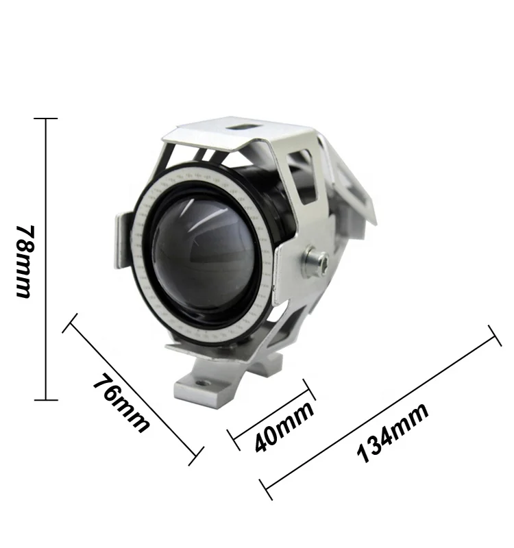 60W Waterproof Motorcycle LED Headlight 3000LMW U7 Motorbike LED Driving Fog Spot Head Lamp