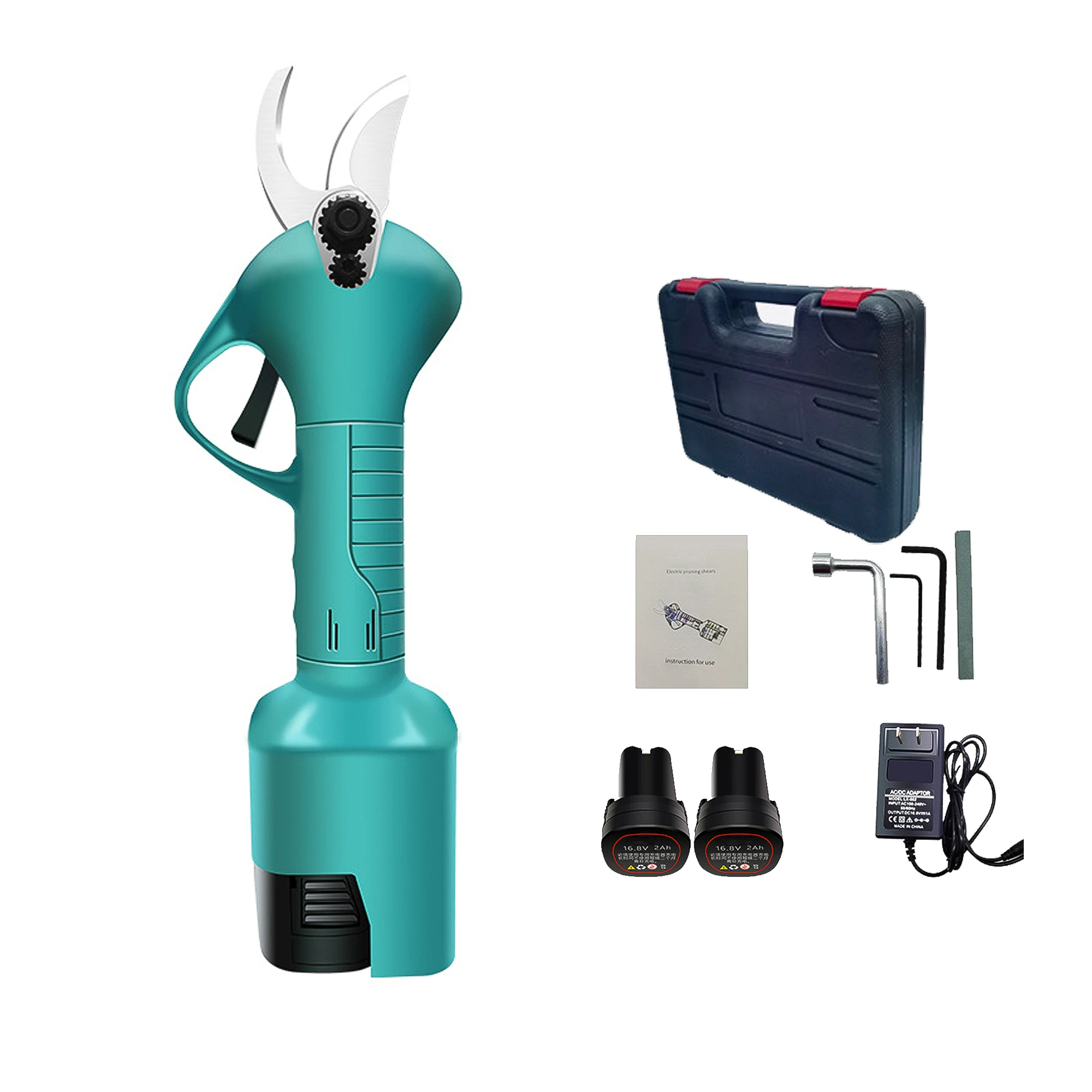 New wireless pruning shears, large opening, rechargeable lithium battery fruit tree electric scissors