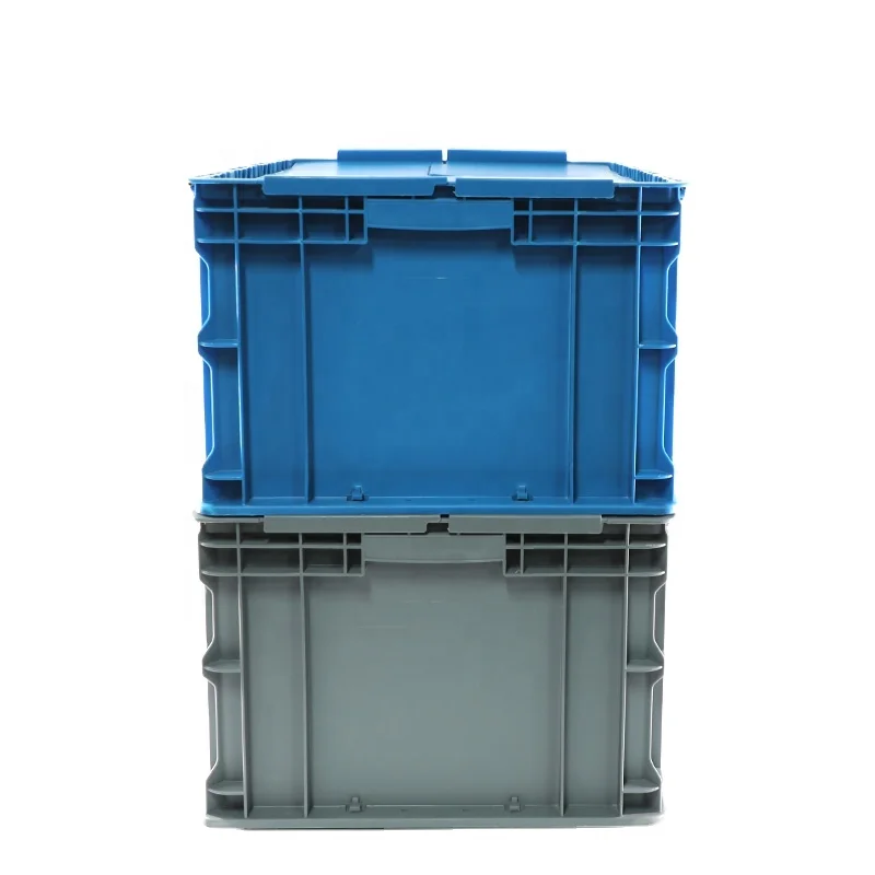 TX-TB008 Heavy duty large warehouse storage stackable plastic container stack and nest tote with lid