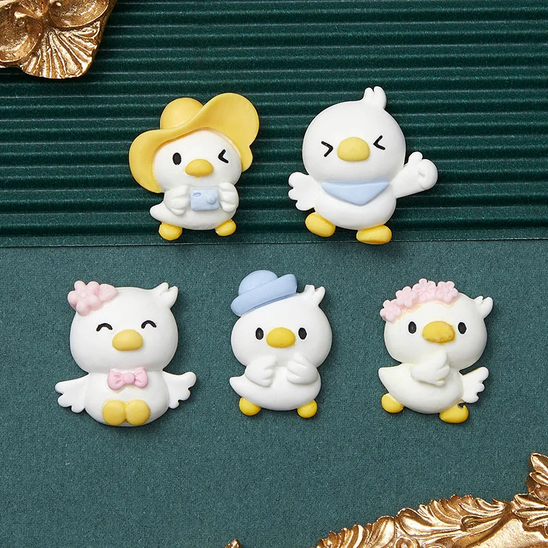Resin Cartoon Animal Duck Flat Back Resin Charms Cabochon For Slime Filler Kid DIY Mobile Phone Hairclip Keychain Decor Craft