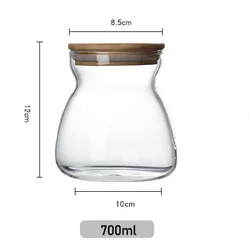 Glass spice jars new design spice bottle jar  unique clear spice jars with bamboo lid 500 ml