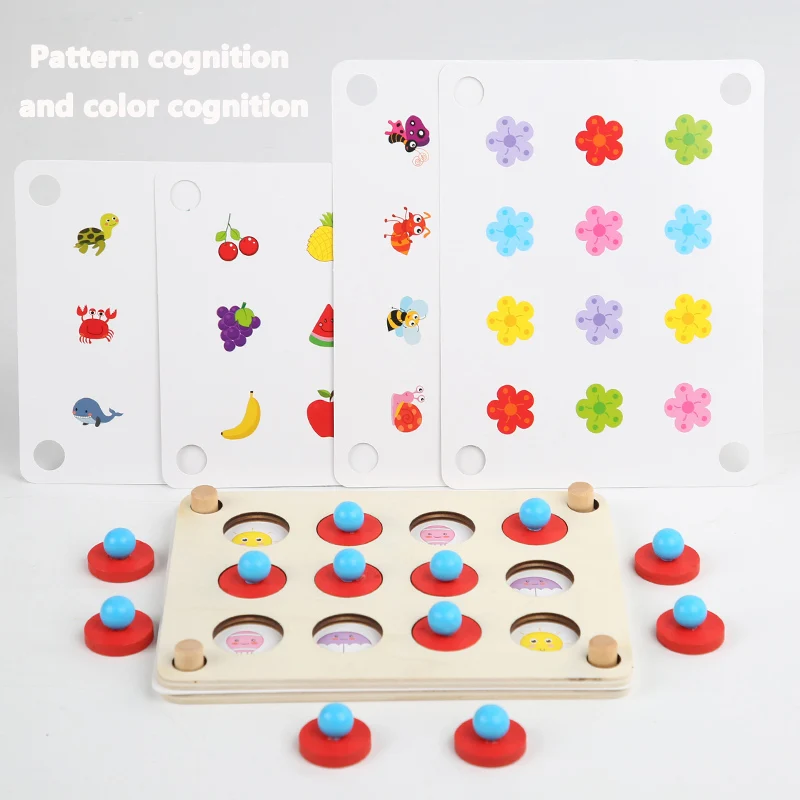 Educational Supplies Children Logic Thinking Wooden Memory Chess Montessori Matching Brain Wooden Memory Game