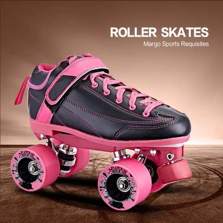 Direct Sale leather quad Pvc Upper Material Double Row Custom Flash Roller Skate