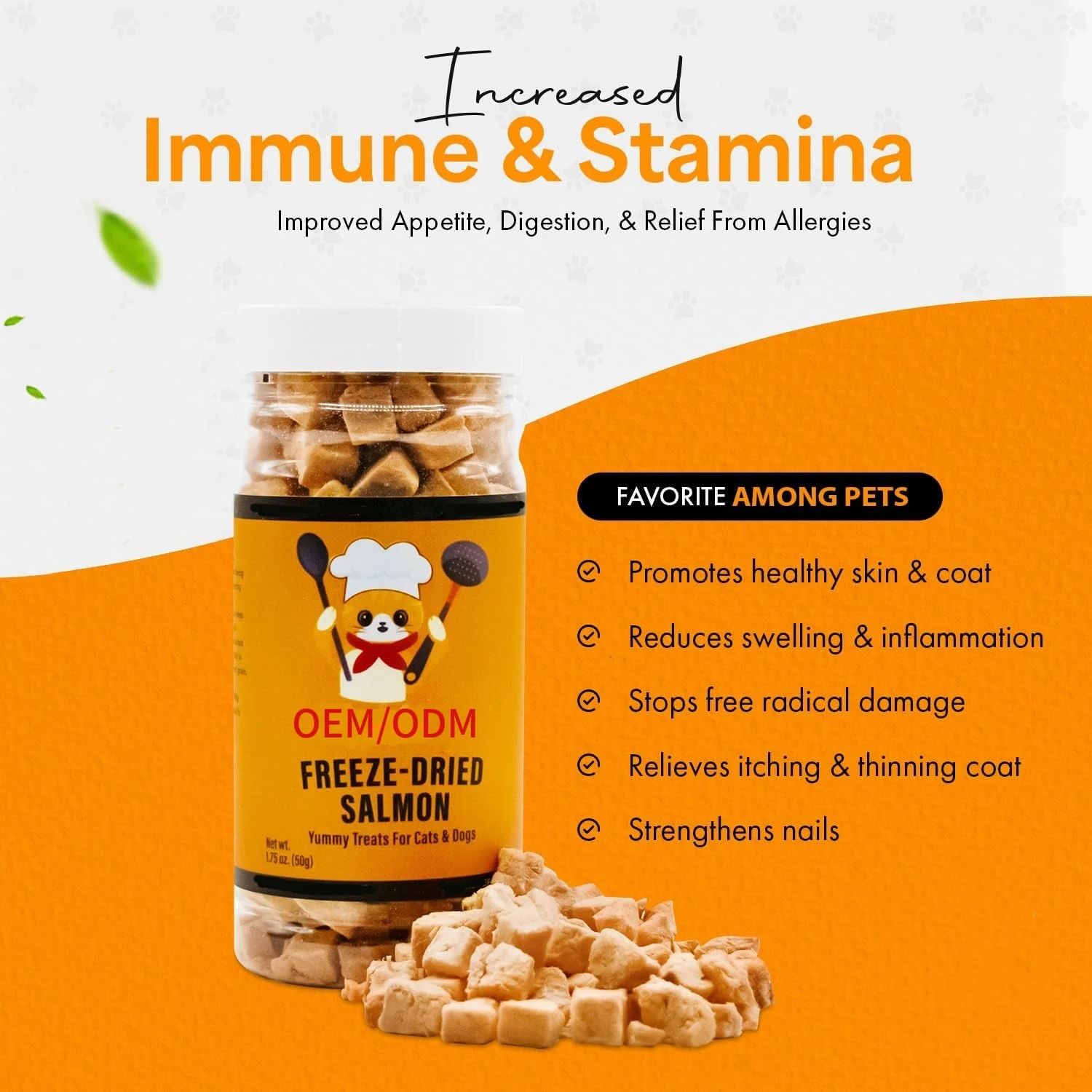 Hanyun Factory Wholesale Pet Health Professional Custom Brand Logo Natural Supplements Freeze Dried Salmon Cats And Dogs Treats