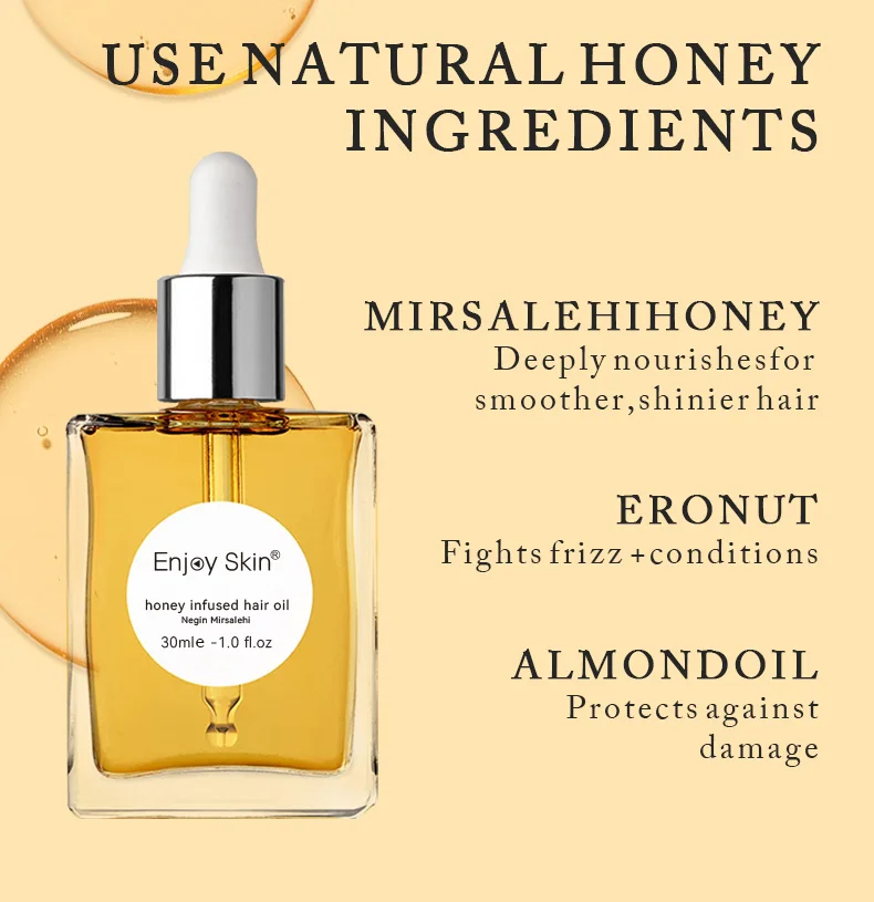 Enjoy Skin Private Label Honey Infused Hair Oil Honey Infused Hair Oil For Repair Hair Oil aceite capilar