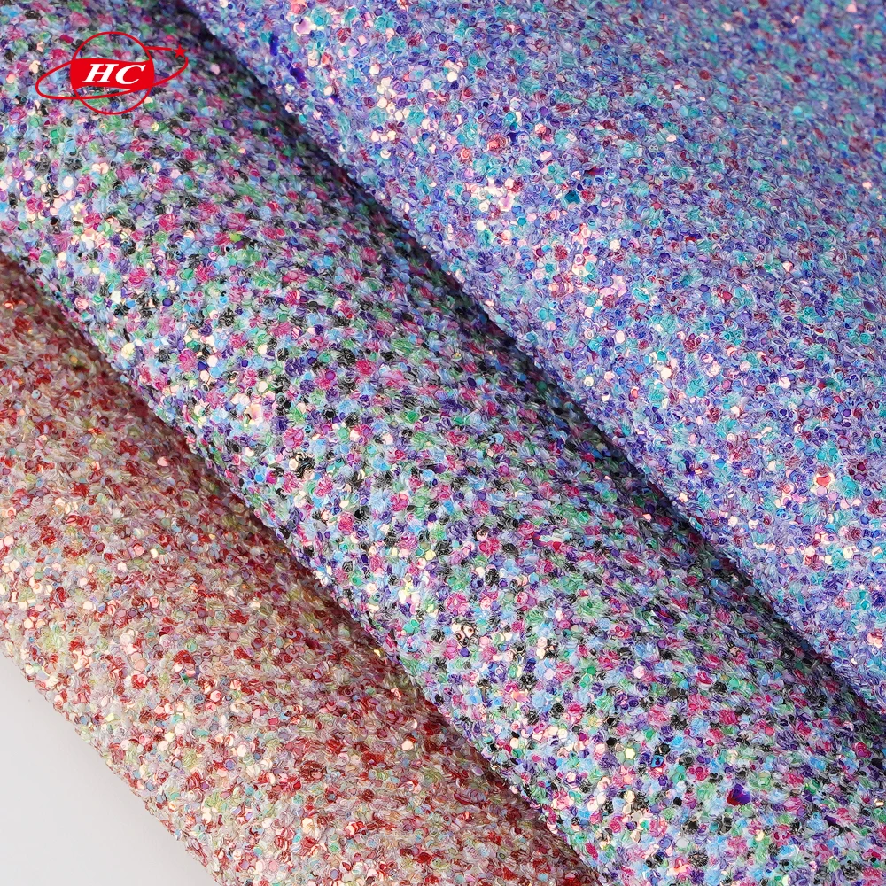 HC Large hexagon pattern PU leather customized 1.2mm new product suitable for shoes, decorations, bags