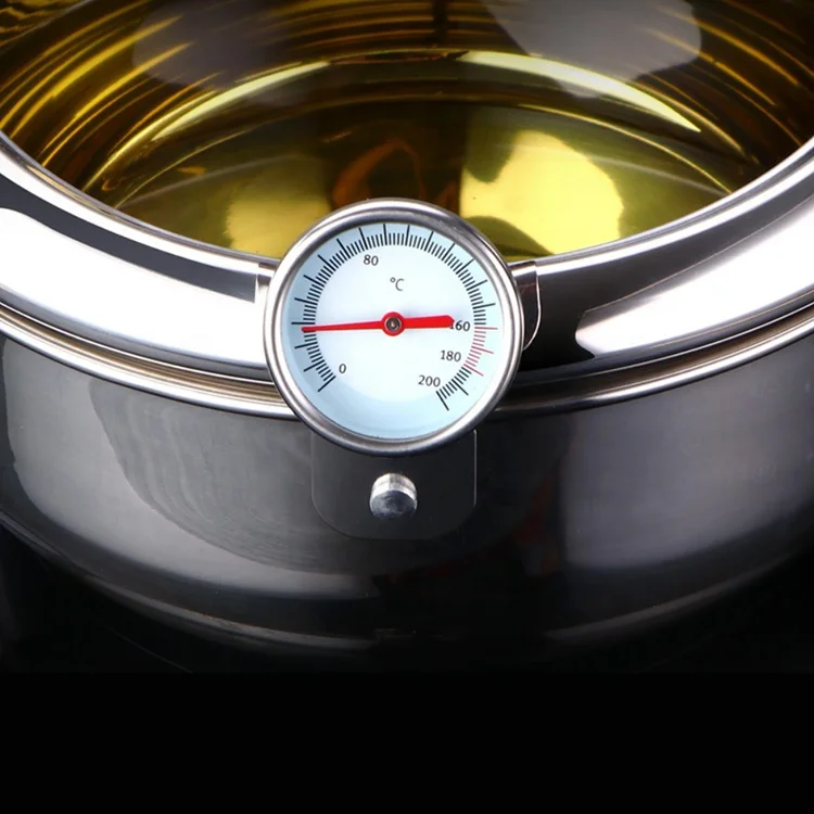 Kitchen Deep Frying Pot Cooking Tools Temperature Control Tempura Fryer Pan Stainless Steel Fried Chicken Pot