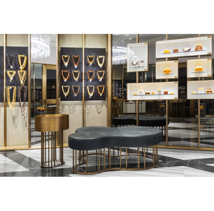 Jewelry Shop Interior Designs Ideas Jewellery Showcase for Luxury MDF Aluminium Glass Jewelry Exhibition ODM