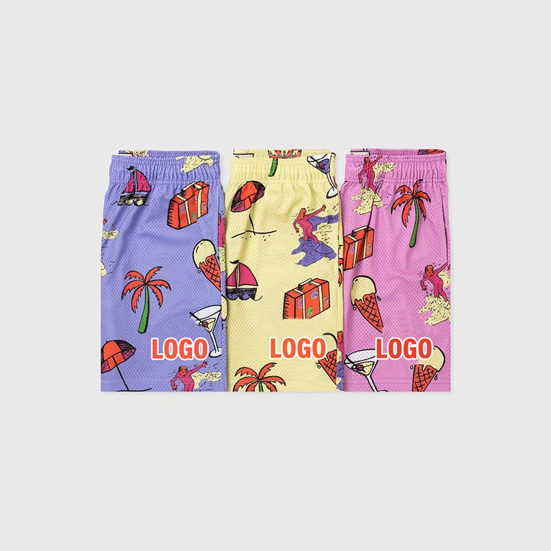 Custom Color Wholesale Cargo Mesh Shorts Mens Cropped Fit Jogger Casual Shorts Sweatpants Summer Beach Compression Mesh Shorts