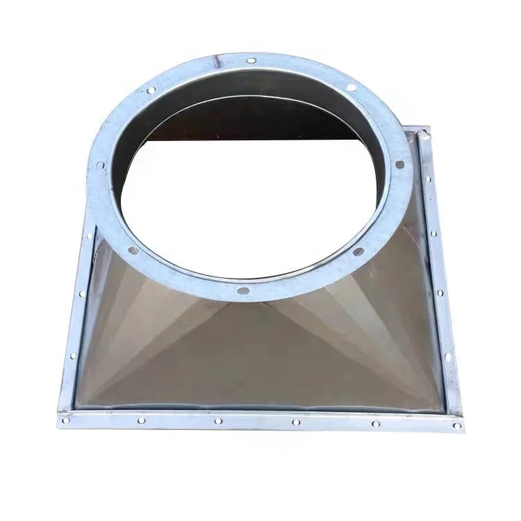 Ventilation system air duct fittings square to round adaptor