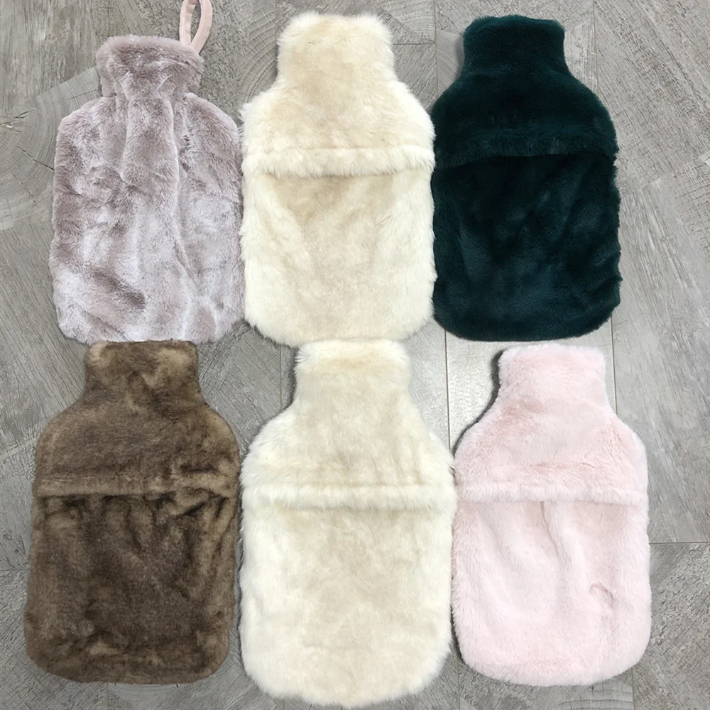 High Quality Hot Water Bottle Plush Cover for Lovely Girl Wholesale Hot Water Bag with Plush Cover