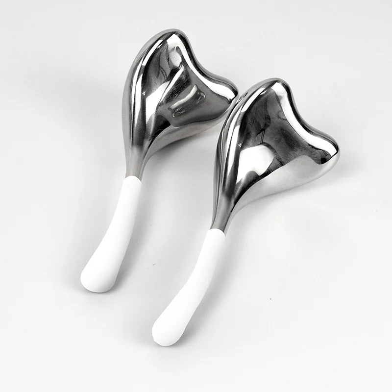 New Style Heart Shape Facial Skin Care Tools that Stainless Steel Face Beauty Cryo Sticks for Women, Girls Ladies Face Eyes