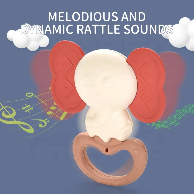 Infant Rattles With Melodious and Dynamic Sounds Teether Gum Toys Set