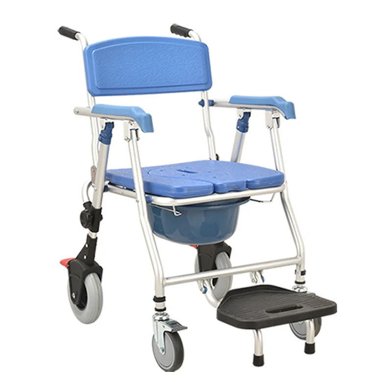 Commode Toilet Chair elderly toilet chair with wheels bathroom bath disabled mobile toilet commode chair