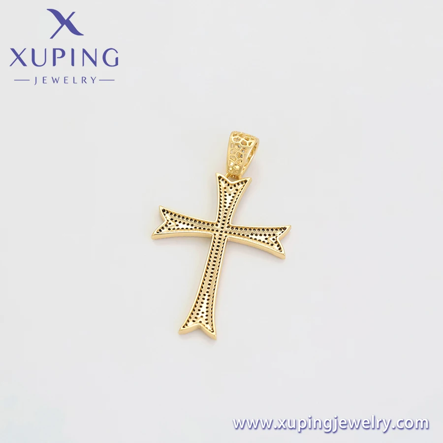 X000721574 xuping Jewelry New Fashion Cross Pendant 14K Gold Color Simple Retro Religious Style Neutral Fine Jewelry Pendant