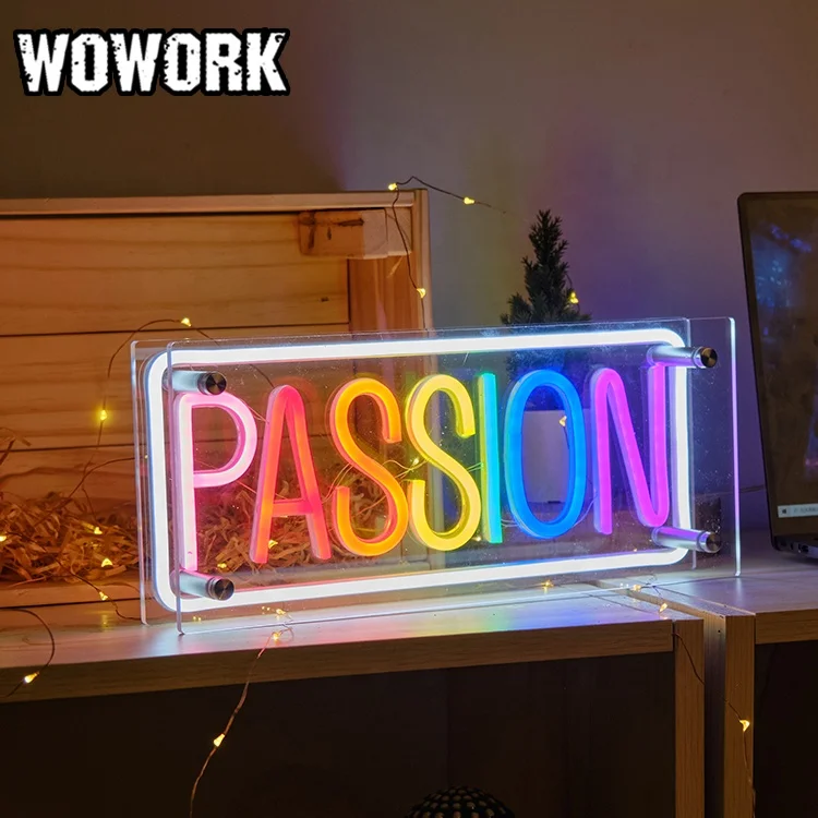 2023 WOWORK Outdoor Large 3D LOGO flag Backlit Programmable LED waterproof flexional Neon Acrylic Light Sign box for home decor
