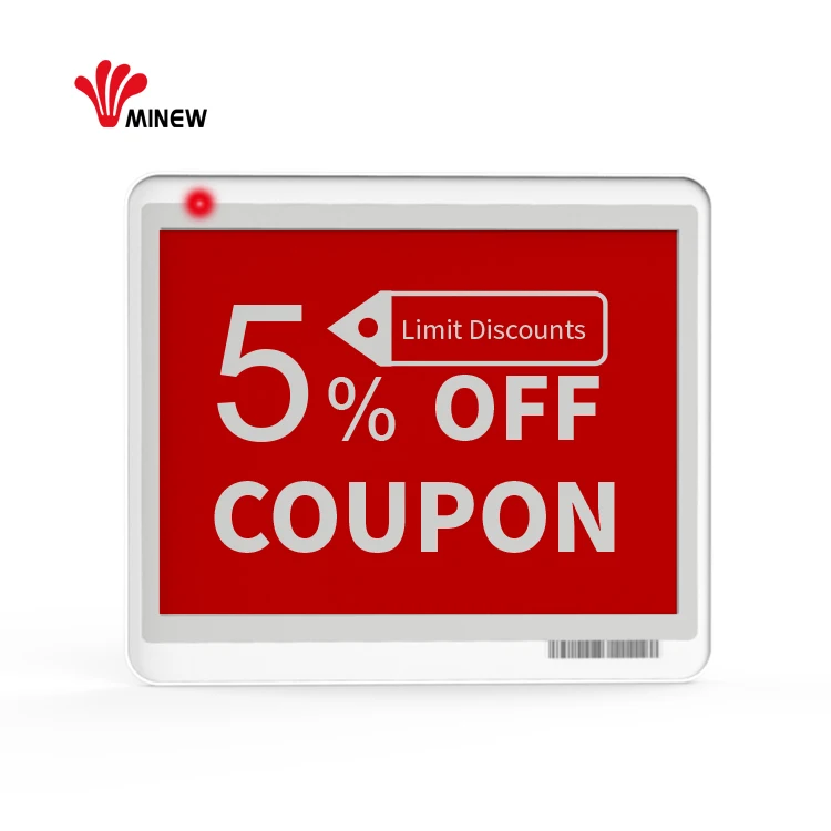 Minew 5.8 inch electronic ink display electronic nameplate conference table name card for the meeting room door plate